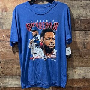 500 Level Blue Graphic Baseball Tee - Vladimir Guerrero Jr. men's large NWT